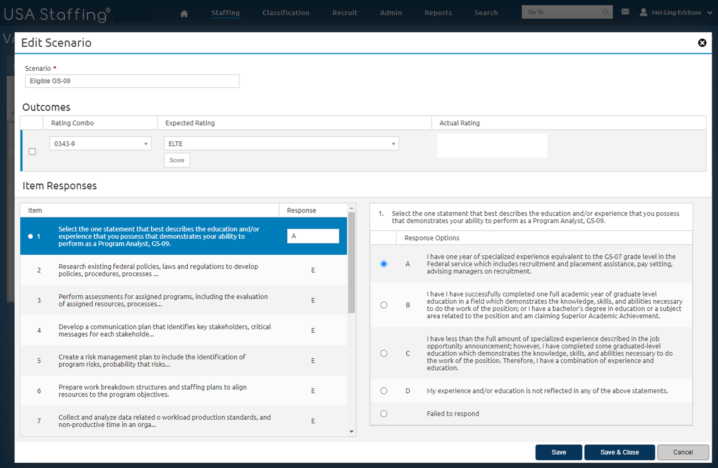 Add Scenario page completed as specified in the above steps.