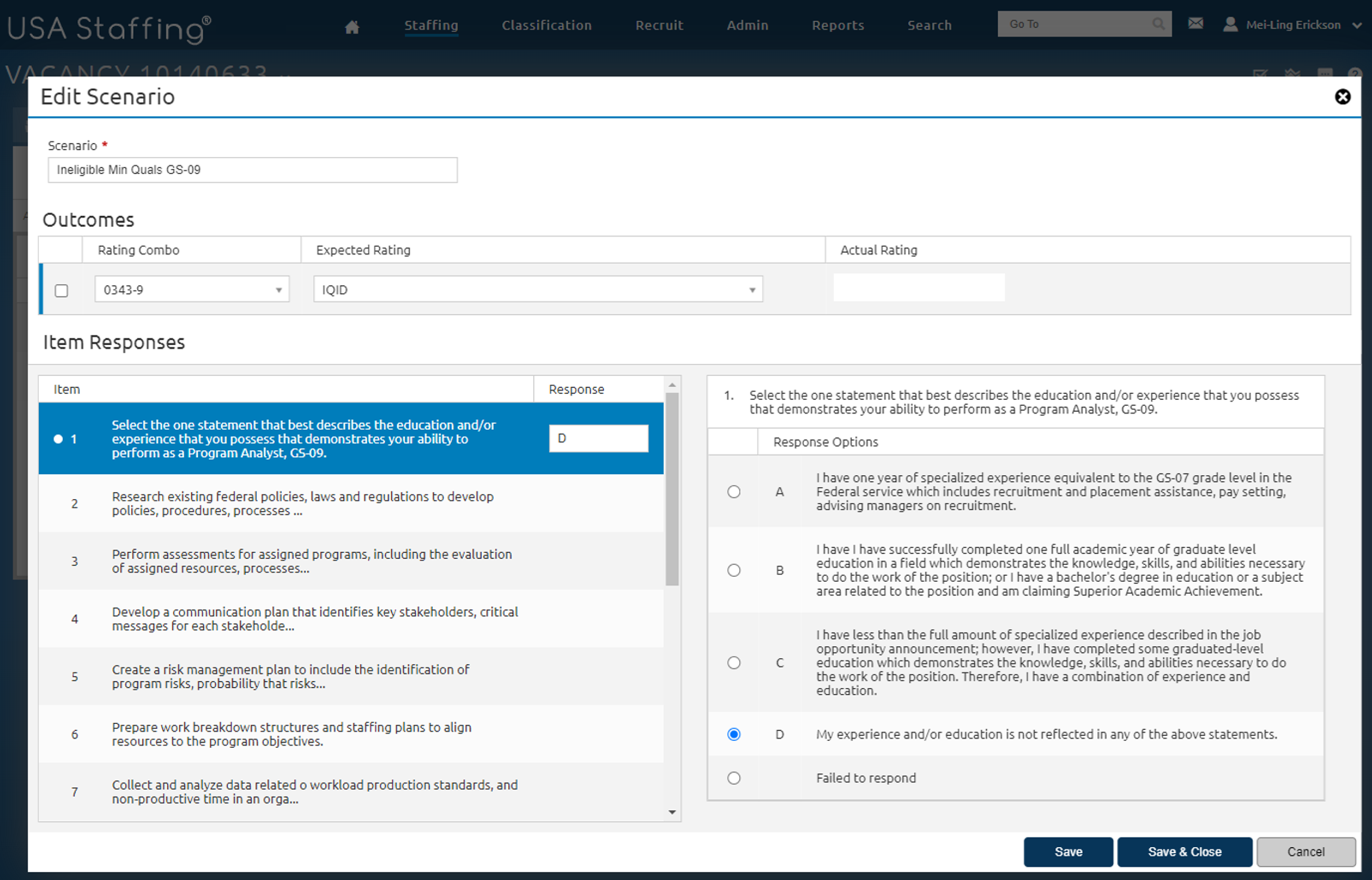 Add Scenario page completed as specified in the above steps.