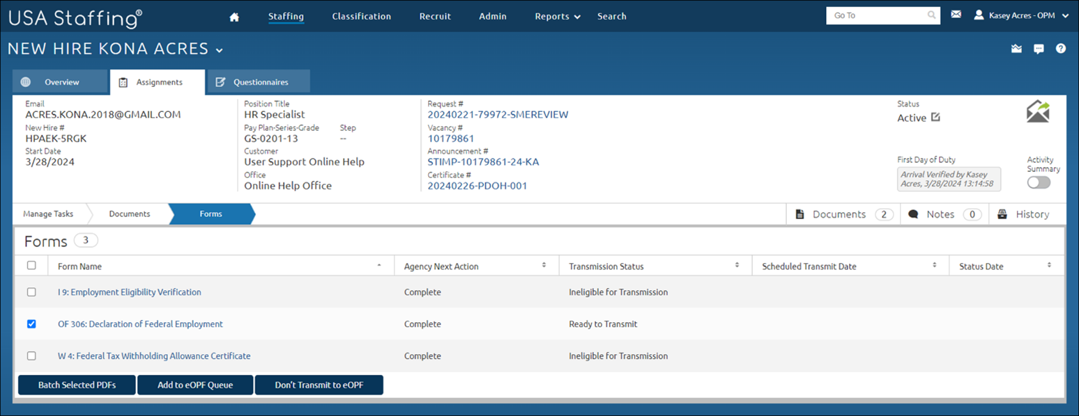 Assignments tab displaying the Forms page with all forms in Complete status for the Agency Next Action.